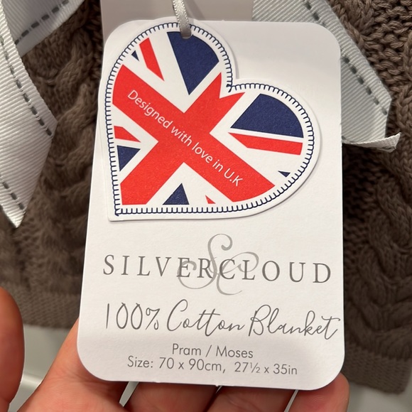 Silvercloud knit baby blanket stroller/pram 100%cotton brown color neutral new - Picture 7 of 8